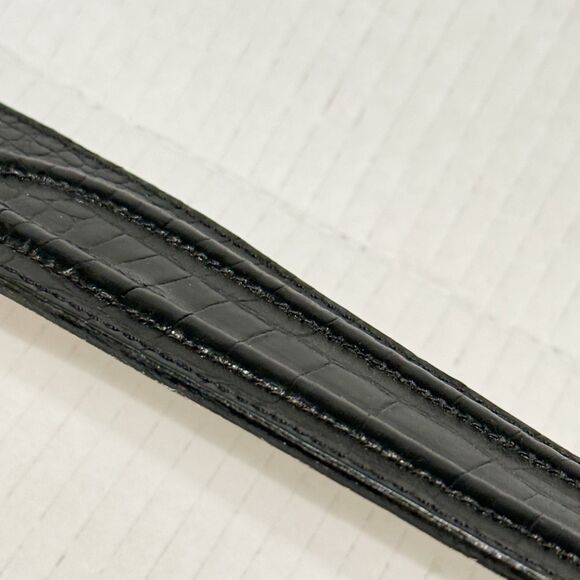 Guess Georges Marciano Vtg 90s Chunky Leather Belt Black Croc Emboss 3058 Sz M